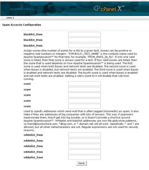 Spam Assassin instructions  details